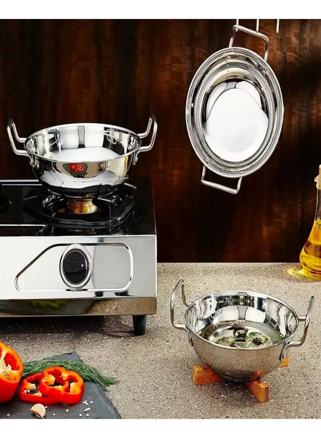 Sprucezone Magic Stainless Steel Kadhai Kadai for Cooking/Serving Kadhai (Stainless Steel, Non-Stick, Induction Bottom) (2 L Capacity) - Image 2